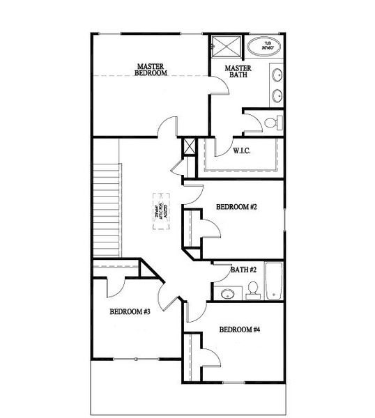 2D floor plan layout for the The Porter by RTS Homes in The Pointe at Villages on Marne, Hinesville, GA (Image 5).