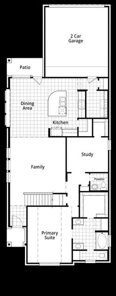 2D floor plan layout of this home in Pecan Square, Northlake, TX (Image 3).