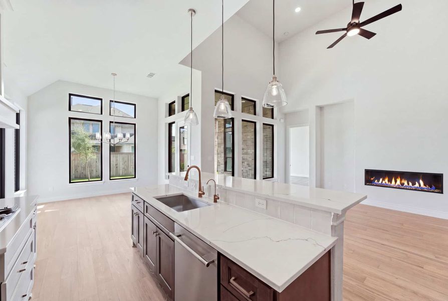 Furnished interior view inside a new home in Bridgeland 50′, Cypress (Image 8).