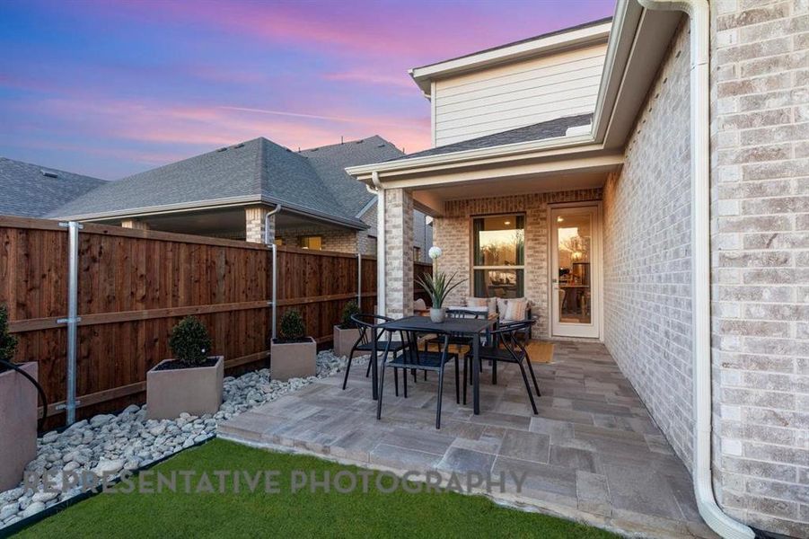 Exterior details and patio area of a home in The Parks at Wilson Creek, Celina (Image 3).