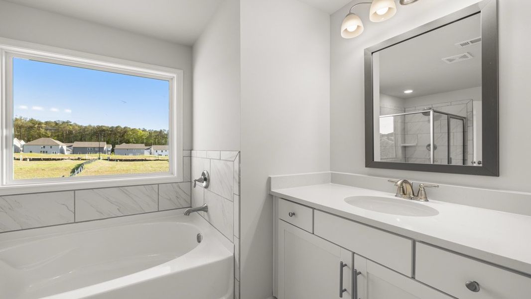 Representative furnished interior of a home built from the BELLVIEW by D.R. Horton in Hamptons at Riverwood East, Dallas (Image 12).