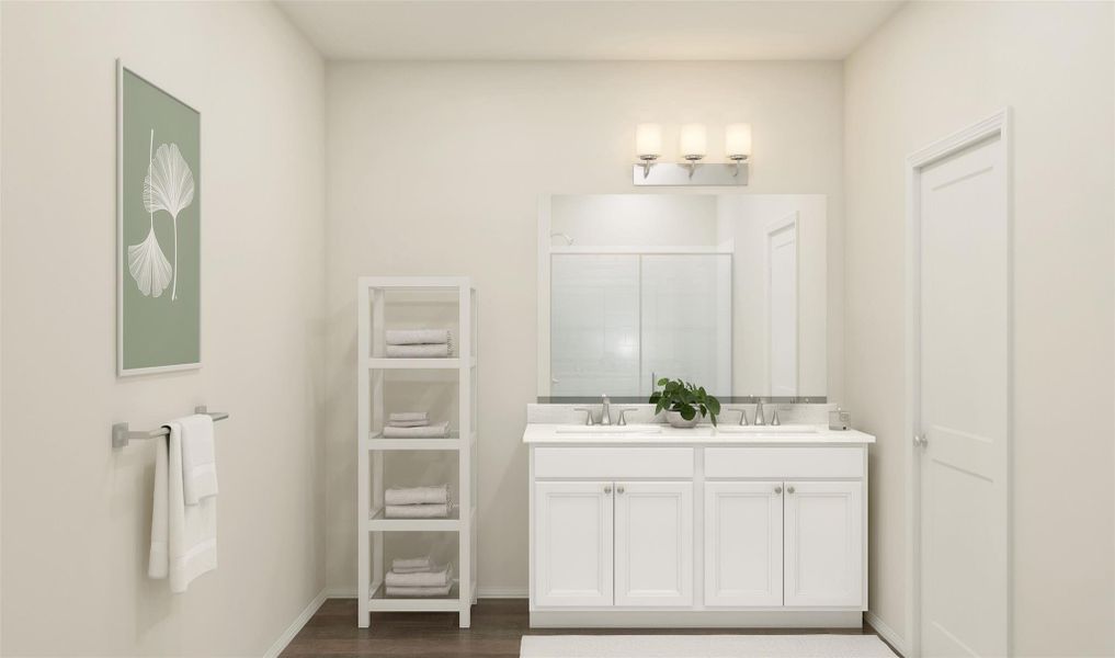 Relaxing primary bath (*Artist rendering used for illustration purposes only.)