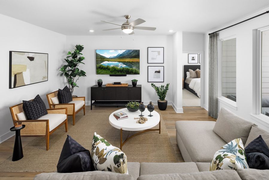 Representative furnished interior of a home built from the Miller by New Home Co. in The Residences Collection at Oakberry Trails, Waller (Image 8). Representative furnished interior of a home built from the Miller by New Home Co. in The Residences Collection at Oakberry Trails, Waller (Image 8).