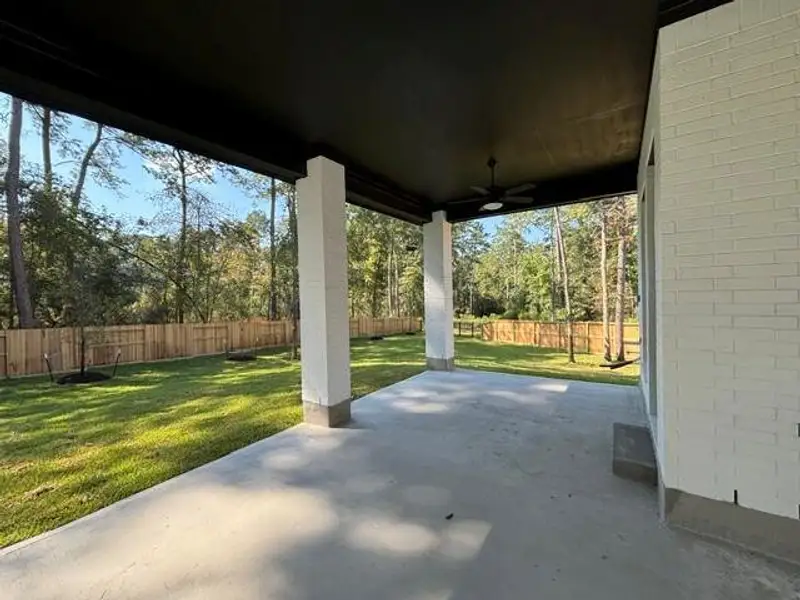 Exterior details and patio area of a home in The Woodlands Hills, Willis (Image 3).
