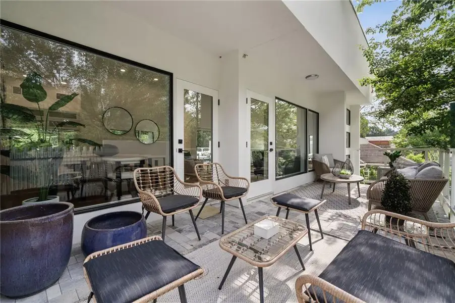 Exterior details and patio area of a home in , Atlanta (Image 32).