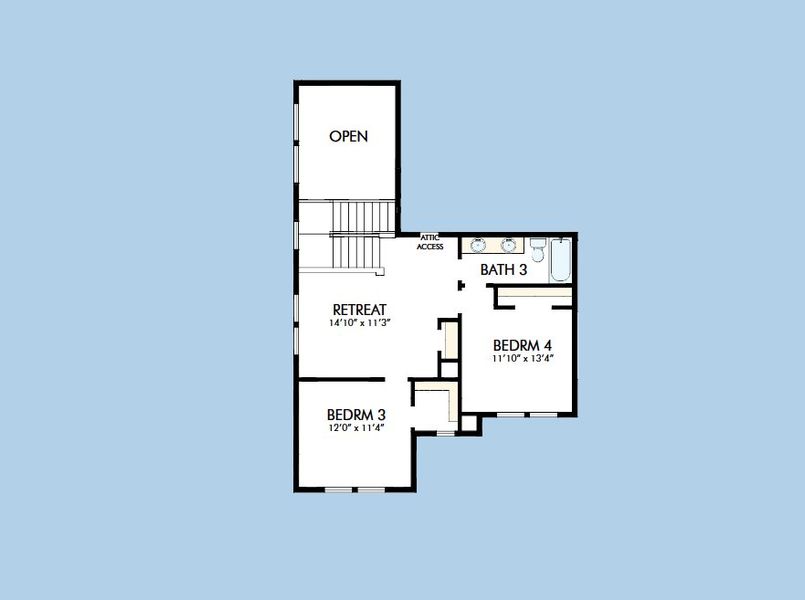 2D floor plan layout for the The Mccamey by David Weekley Homes in Walden Creek – Summit Collection, Montgomery, TX (Image 4).