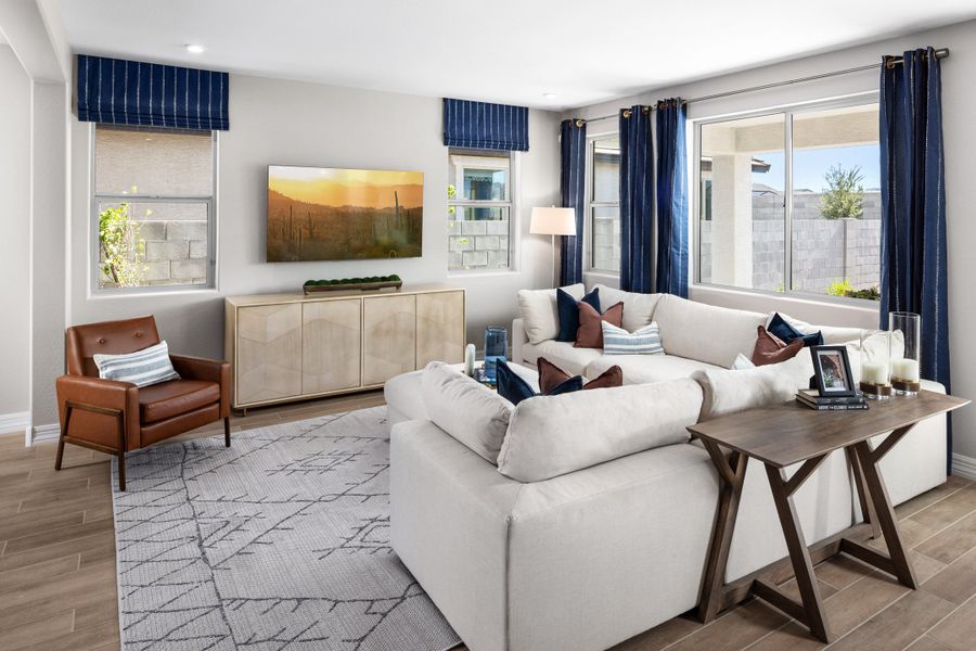 Representative furnished interior of a home built from the Remerton by Beazer Homes in Tirreno at IronWing, Litchfield Park (Image 11).