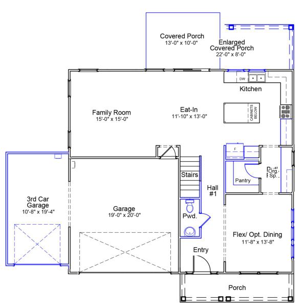 2D floor plan layout of this home in Fieldstone, Lexington, NC (Image 2).