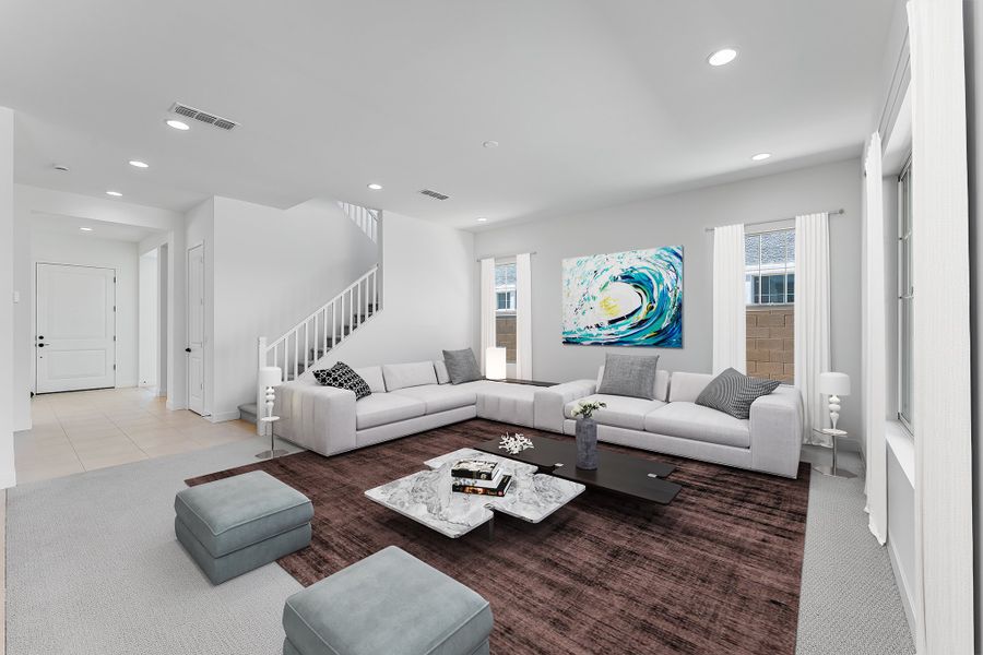 Furnished interior in a model home at Ellsworth Ranch Voyage Collection in Queen Creek (Image 9).