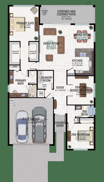 2D floor plan layout of this home in , Port St. Lucie, FL (Image 4).