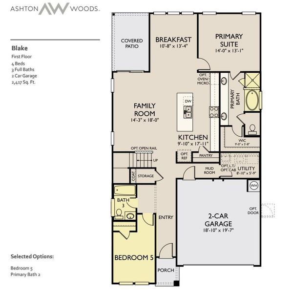 2D floor plan layout of this home in Patterson Ranch, Georgetown, TX (Image 3).