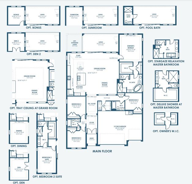 2D floor plan layout for the Biscayne I by Homes by WestBay in Barrington Preserve, Brandon, FL (Image 3).