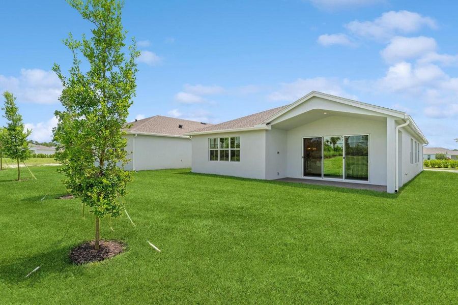 Backyard & Covered Patio with Vaulted