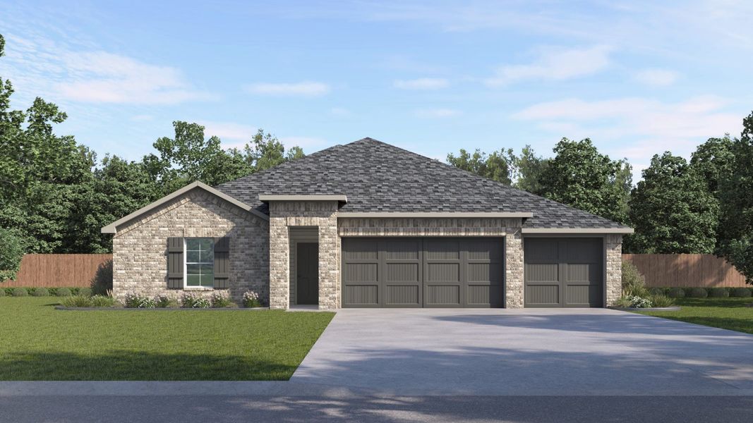 Front exterior of a new home in Riverview, Georgetown, TX, highlighting curb appeal (Image 1). Front exterior of a new home in Riverview, Georgetown, TX, highlighting curb appeal (Image 1).