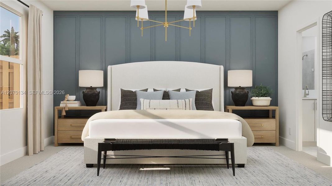 Furnished interior view inside a new home in , Miami (Image 28).