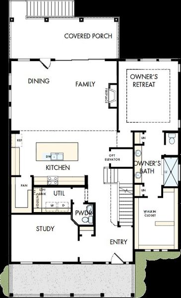 2D floor plan layout of this home in Discover Series – Elevate, Charleston, SC (Image 3).