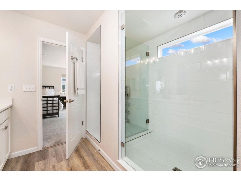 very large walk-in shower