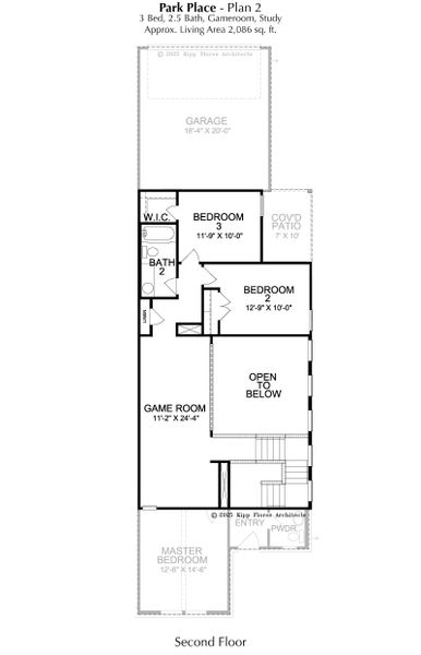 2D floor plan layout for the Park Place by Landon Homes in Fields - East Village, Frisco, TX (Image 5). 2D floor plan layout for the Park Place by Landon Homes in Fields - East Village, Frisco, TX (Image 5).