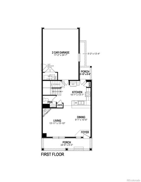 2D floor plan layout of this home in Horizon Uptown, Aurora, CO (Image 2).