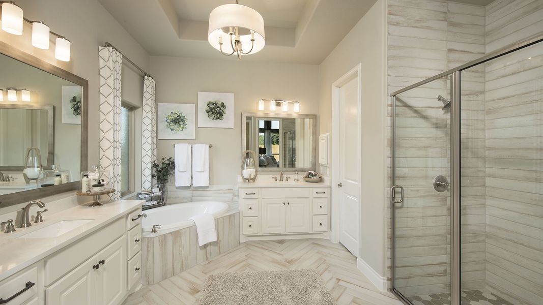 Representative furnished interior of a home built from the 3578W by Perry Homes in Lakes of Cane Island, Katy (Image 8).