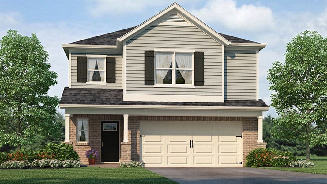 Representative exterior photo of a completed home built from the Darwin by D.R. Horton in Poplar Preserve, Newnan, GA (Image 2).