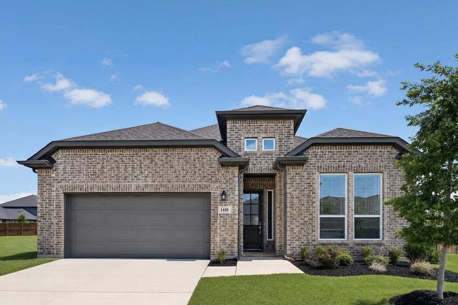 Front exterior of a new home in The Ridge at Northlake, Northlake, TX, highlighting curb appeal (Image 1). Front exterior of a new home in The Ridge at Northlake, Northlake, TX, highlighting curb appeal (Image 1).