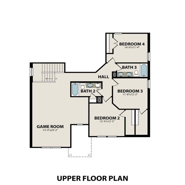 2D floor plan layout for the The Ridgeport M by Davidson Homes LLC in Parks at Foster Crossing, Anna, TX (Image 3).