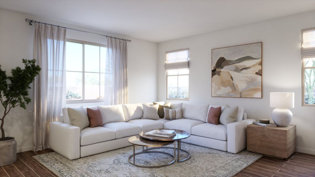 Representative furnished interior of a home built from the 2 by Risewell Homes in Bella Storia, Gilbert (Image 4). Representative furnished interior of a home built from the 2 by Risewell Homes in Bella Storia, Gilbert (Image 4).