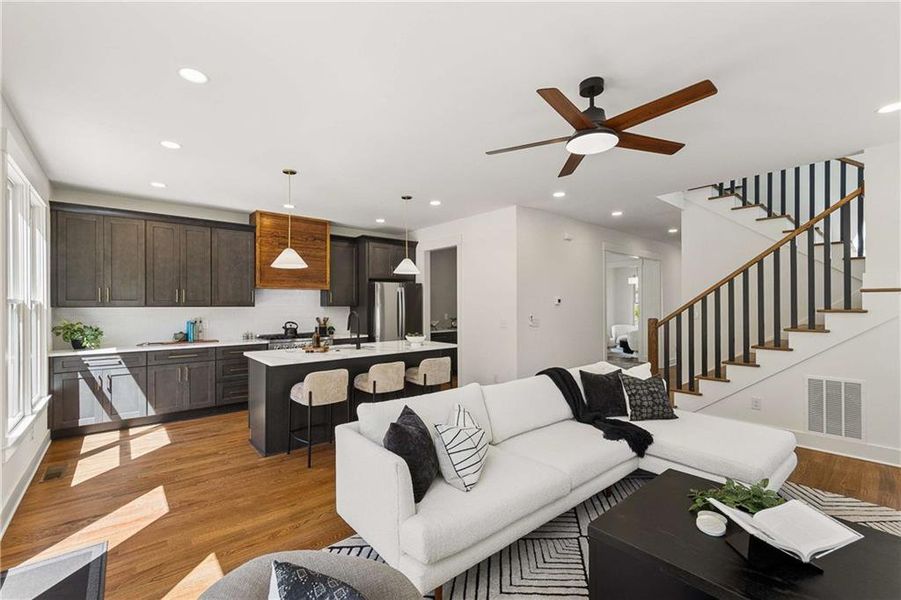 Furnished interior view inside a new home in , Atlanta (Image 15). Furnished interior view inside a new home in , Atlanta (Image 15).