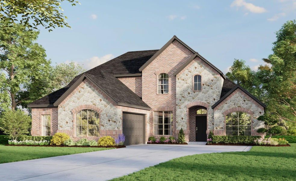 Elevation A with Stone | Concept 2972 at Villages of Walnut Grove in Midlothian, TX by Landsea Homes