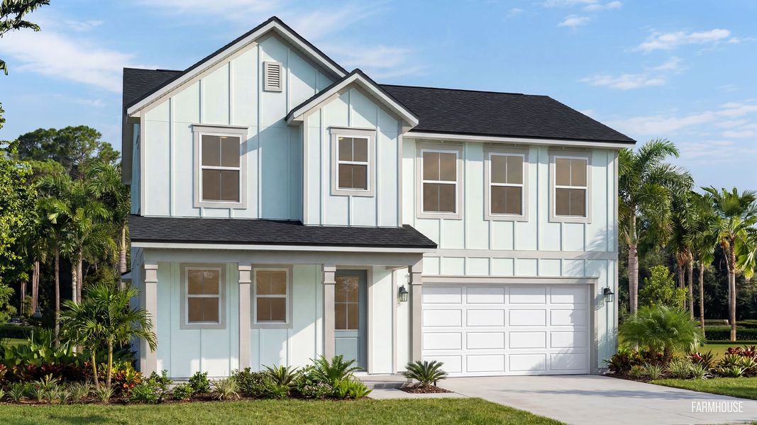 Representative exterior photo of a completed home built from the Mangrove by DRB Homes in Beacon Park, Hudson, FL (Image 21).