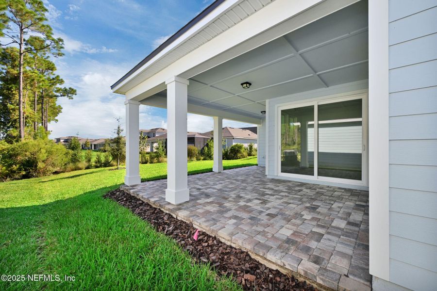 Exterior details and patio area of a home in Del Webb Nocatee, Ponte Vedra (Image 20).