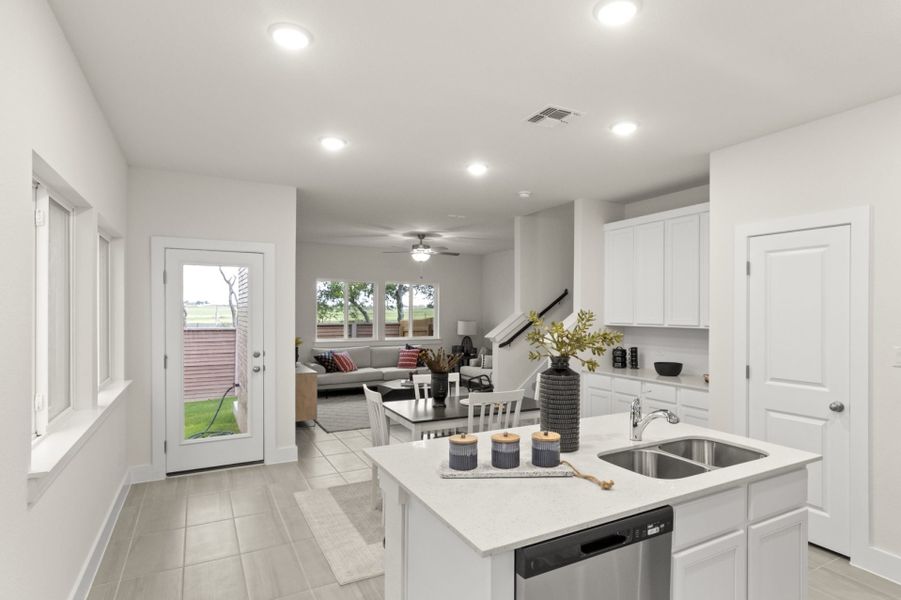 Representative furnished interior of a home built from the Brazos by Pacesetter Homes in Saddle Creek Twinhomes, Georgetown (Image 32).