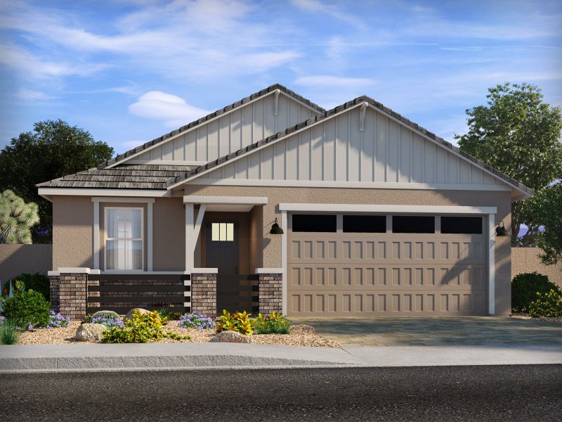 Representative exterior photo of a completed home built from the Mason by Meritage Homes in Meritage Homes by Teravalis - Estate Series, Buckeye, AZ (Image 2). Representative exterior photo of a completed home built from the Mason by Meritage Homes in Meritage Homes by Teravalis - Estate Series, Buckeye, AZ (Image 2).