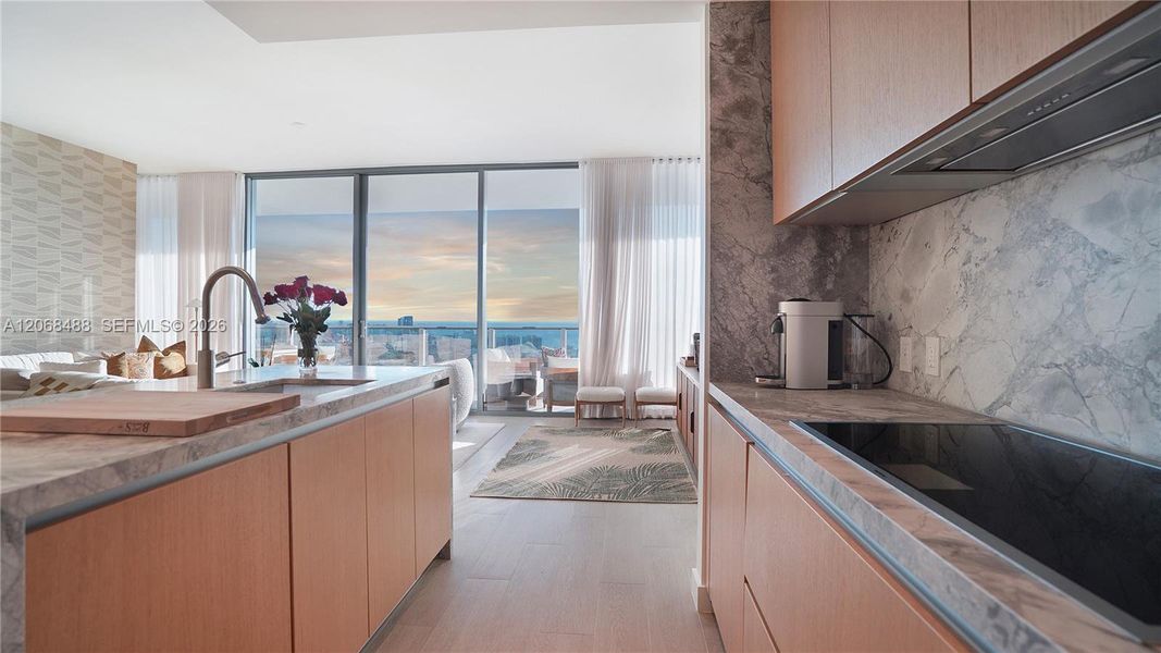 Furnished interior view inside a new home in , Miami Beach (Image 14). Furnished interior view inside a new home in , Miami Beach (Image 14).