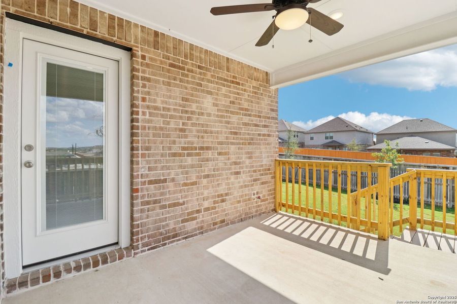 Exterior details and patio area of a home in Arcadia Ridge - Premier Series, San Antonio (Image 3).