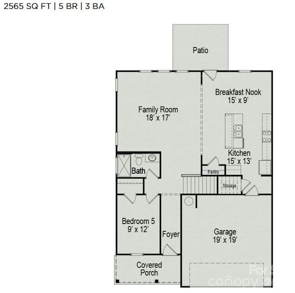 2D floor plan layout of this home in Cedar Meadows, Monroe, NC (Image 3).