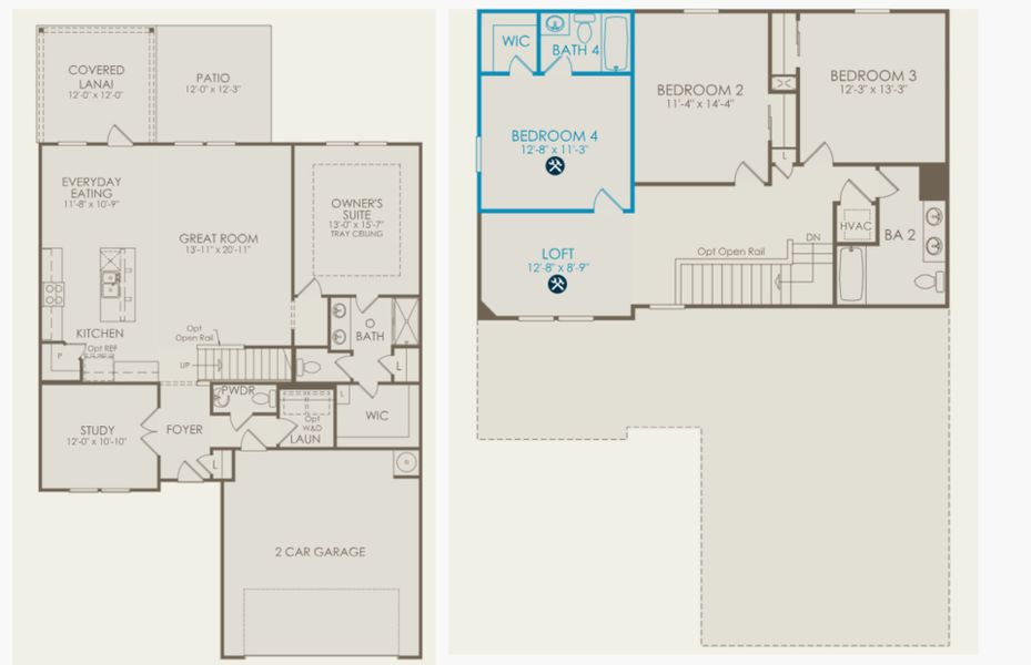 2D floor plan layout of this home in Waterways, Richmond Hill, GA (Image 3). 2D floor plan layout of this home in Waterways, Richmond Hill, GA (Image 3).