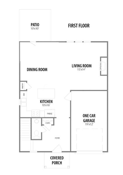 2D floor plan layout for the Sequoia by RiverWILD Homes in Sawyer Ridge, Dunn, NC (Image 3).