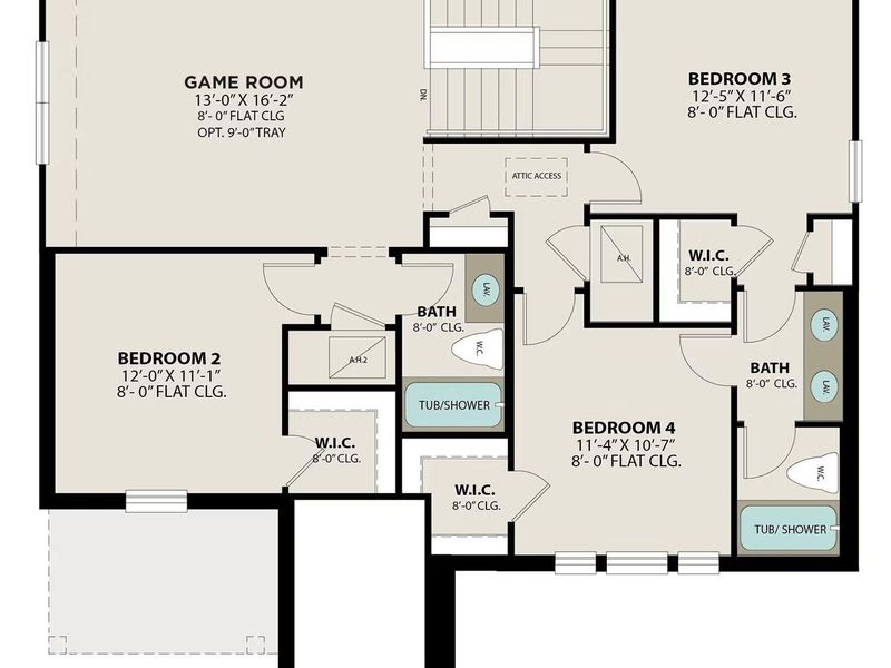 2D floor plan layout of this home in Sundance Cove, Crosby, TX (Image 4).