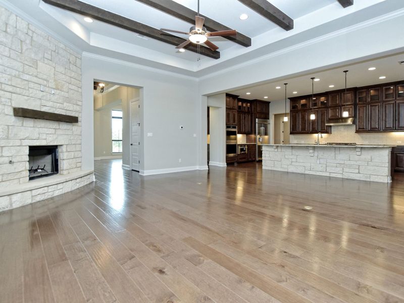 Representative unfurnished interior of a home built from the Avalon by Giddens Homes in Scofield Farms Estates, Georgetown (Image 195).