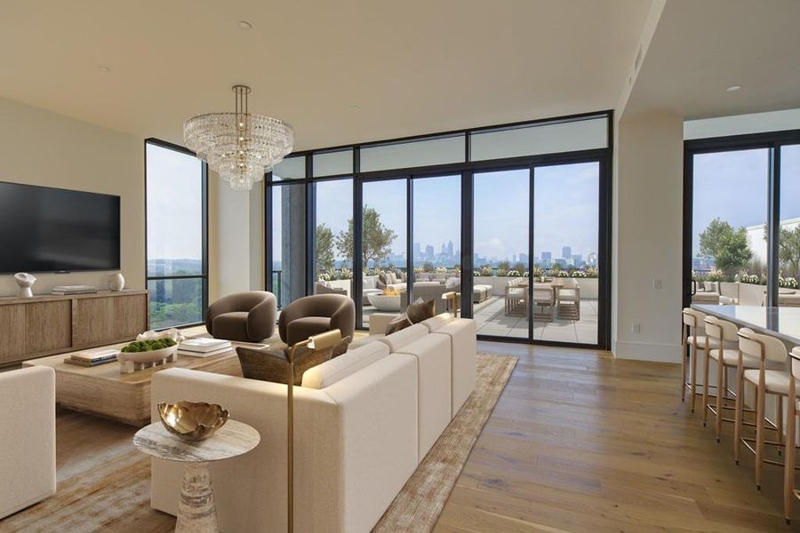 Furnished interior view inside a new home in The Dillon Buckhead, Atlanta (Image 4).