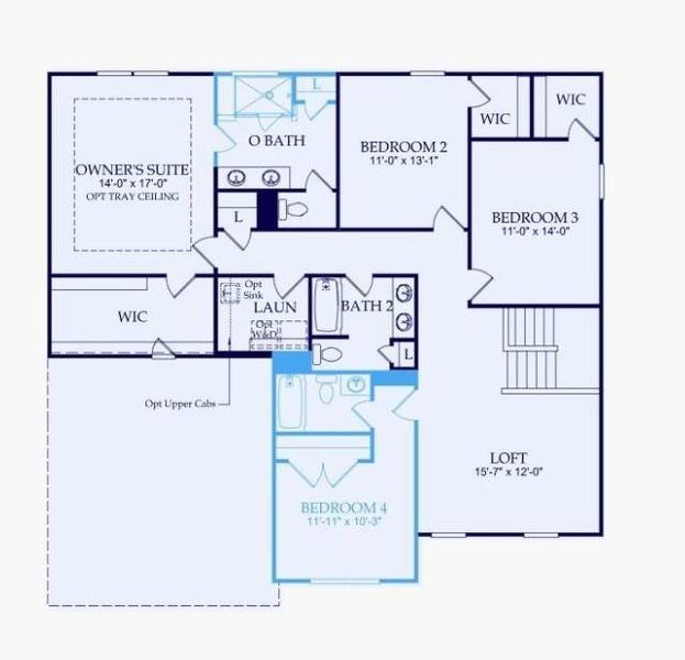 2D floor plan layout of this home in Oakwood, Cumming, GA (Image 3).