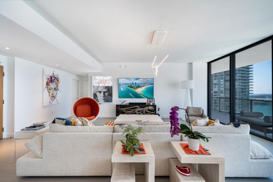 Furnished interior view inside a new home in , Miami Beach (Image 6).