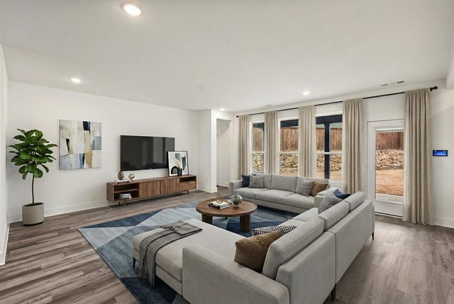 Virtually staged living area