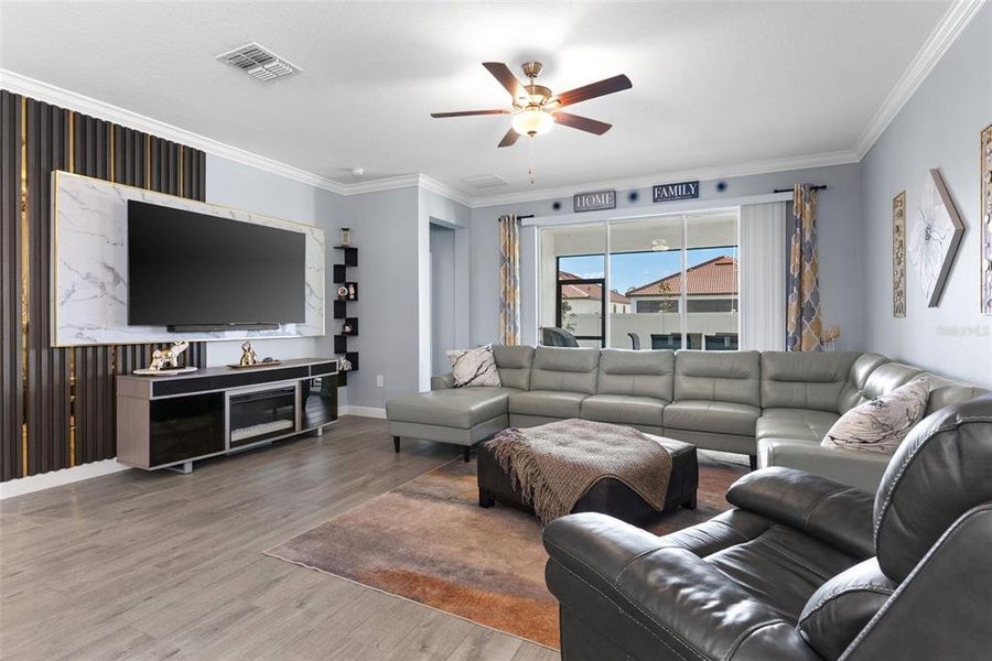 Furnished interior view inside a new home in Southshore Bay Active Adult, Wimauma (Image 8). Furnished interior view inside a new home in Southshore Bay Active Adult, Wimauma (Image 8).