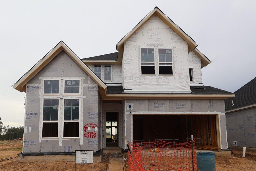 In-progress construction of a new home in Woodson’s Reserve, Spring, TX (Image 6).