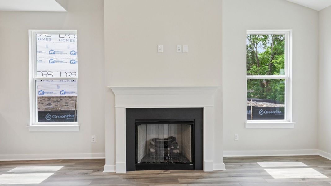Fireplace in gathering room
