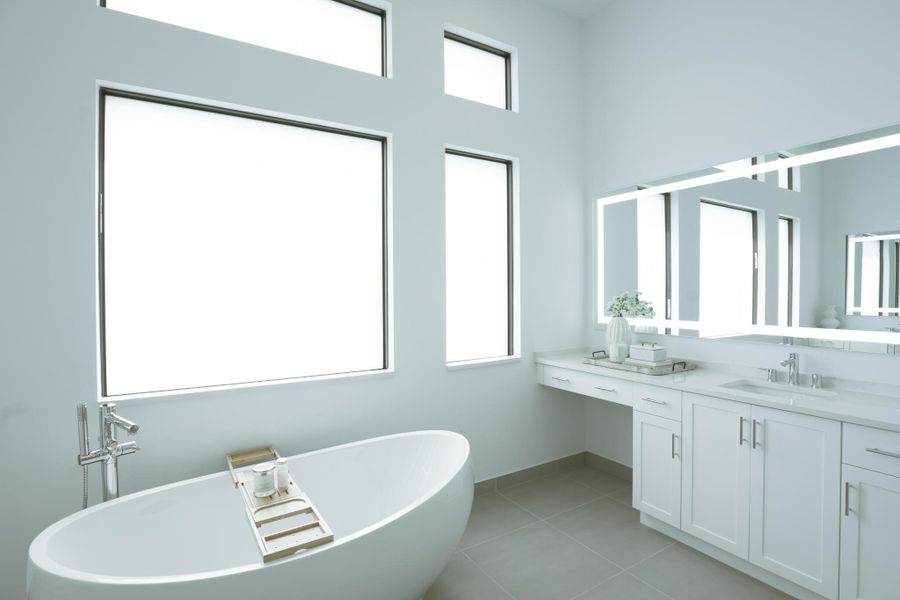 Furnished interior view inside a new home in Lotus Edge, Boca Raton (Image 12). Furnished interior view inside a new home in Lotus Edge, Boca Raton (Image 12).