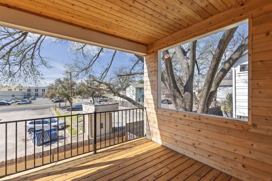 View of wooden deck